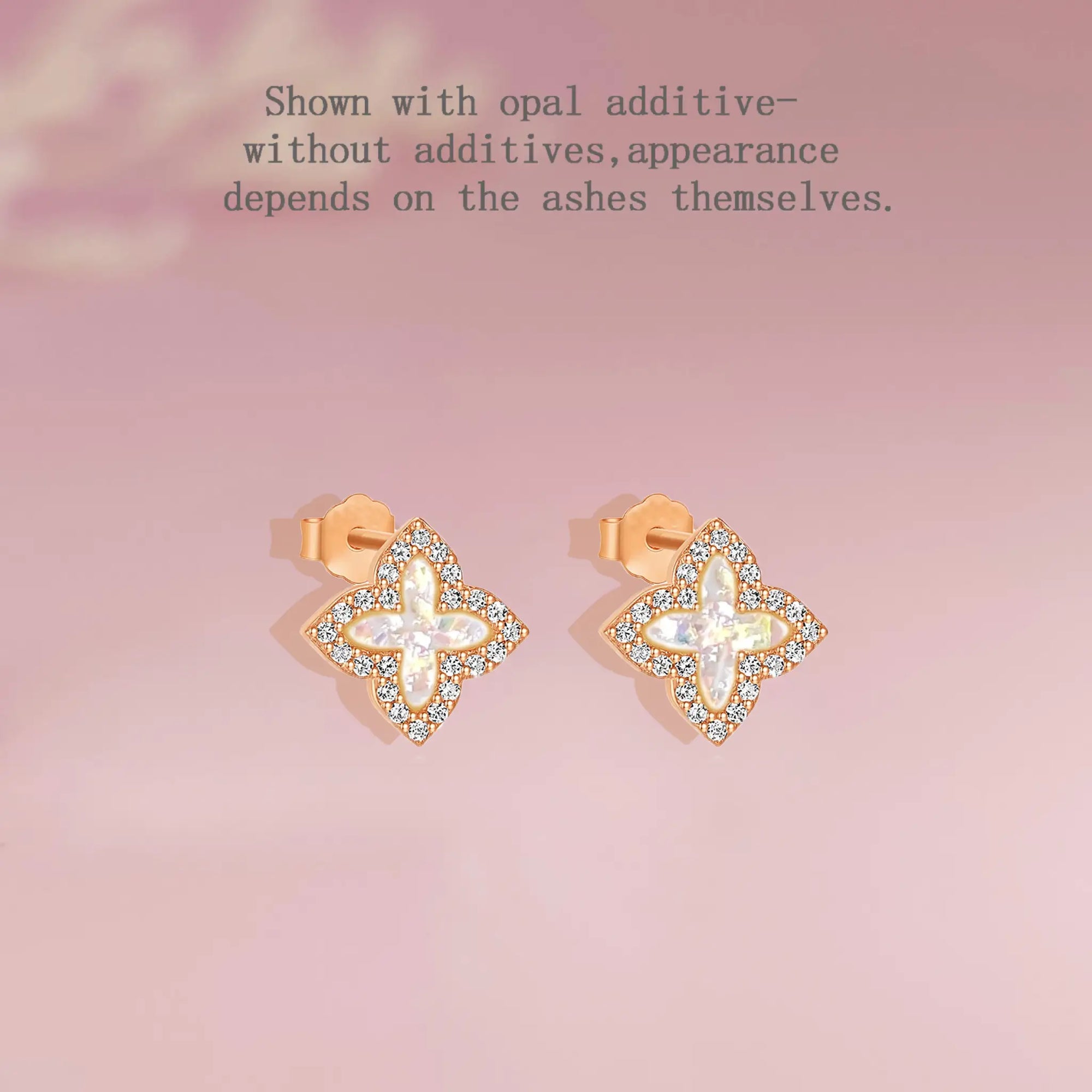 Cremation Ashes Earrings - Sparkling Clover Design