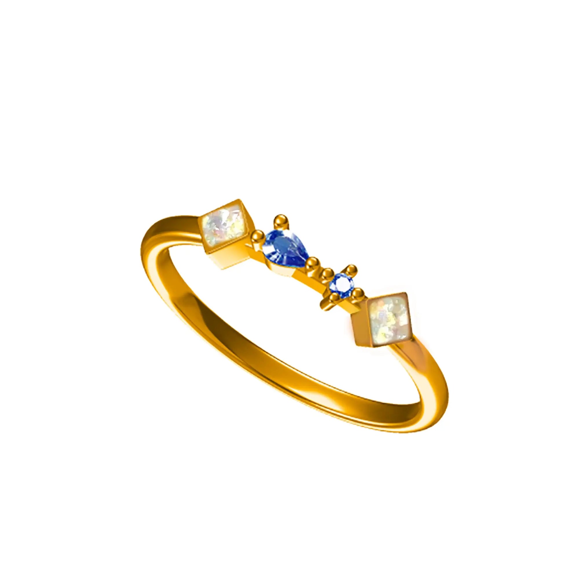 Starlit Whimsy Ashes Memorial Birthstone Ring