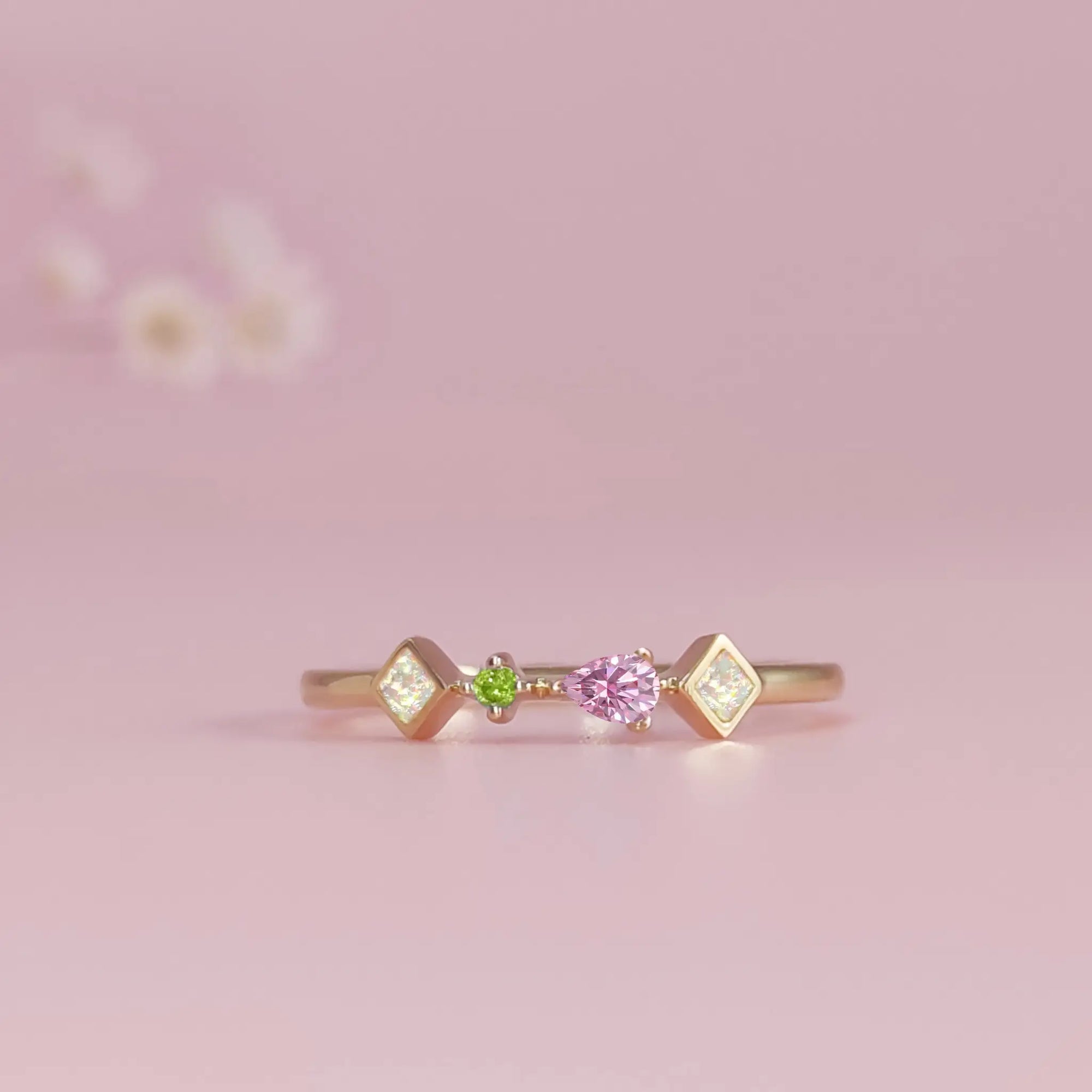 Starlit Whimsy Ashes Memorial Birthstone Ring