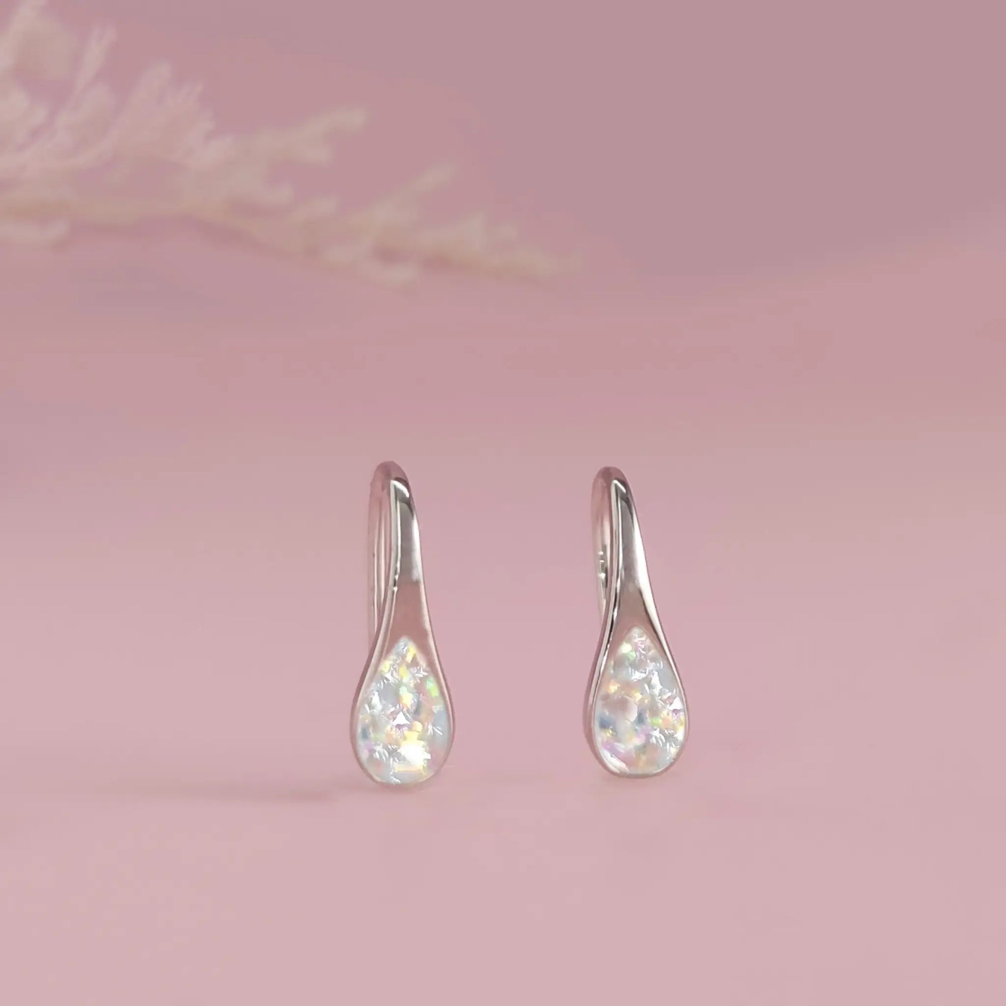 Personalized Teardrop Elegance Ashes Earrings