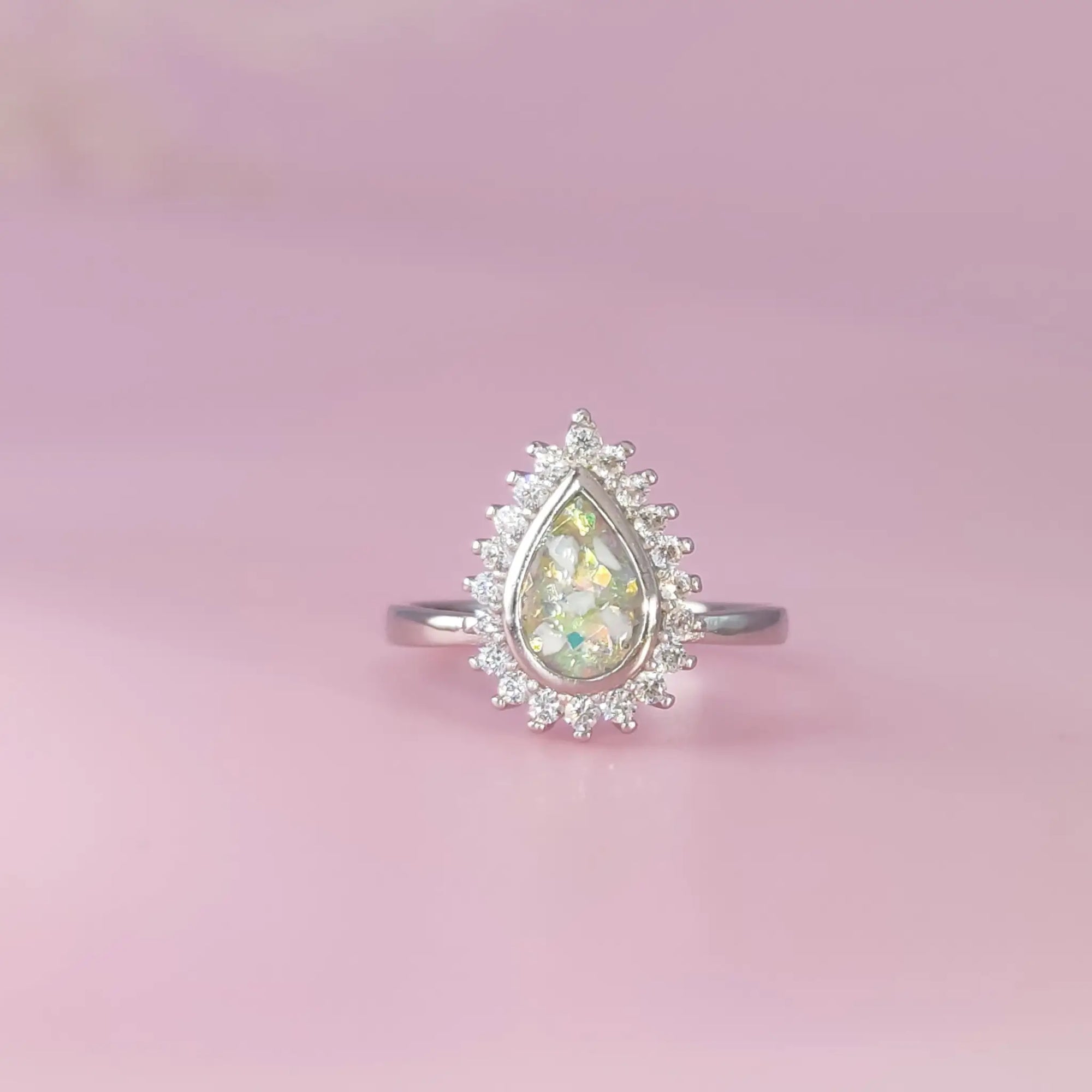 Tears of Remembrance: Elegant Ashes Ring of Love