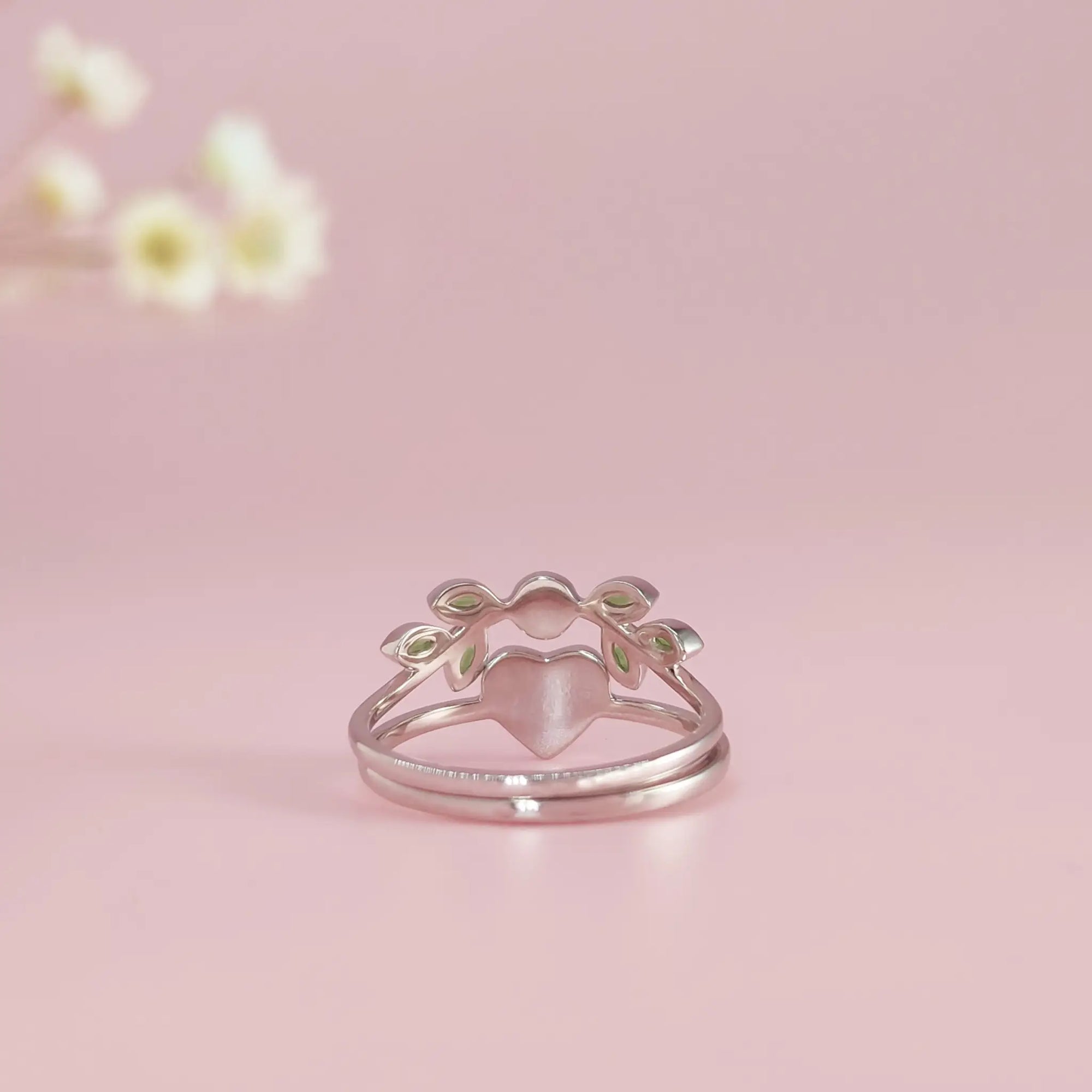Handcrafted Whispering Heartleaf Ashes Ring Set